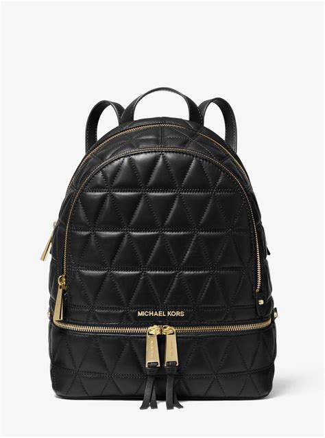 michael kors rhea medium quilted leather backpack|michael kors rhea studded backpack.